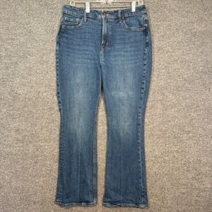 Old Navy Jeans Womens 12 Blue High Rise Flare Medium Wash Stretch Plus Size
